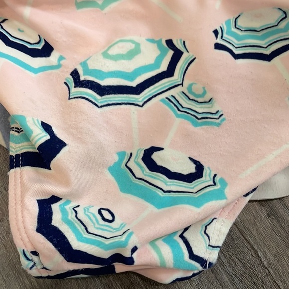 Janie and Jack Pink Blue Umbrella Print Swimsuit 5 - Picture 6 of 8